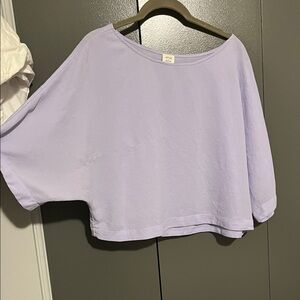 Lavender Aritzia Wilfred cropped blouse